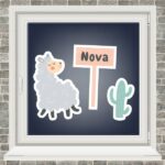 Geboortesticker - Lama met cactus - Roze