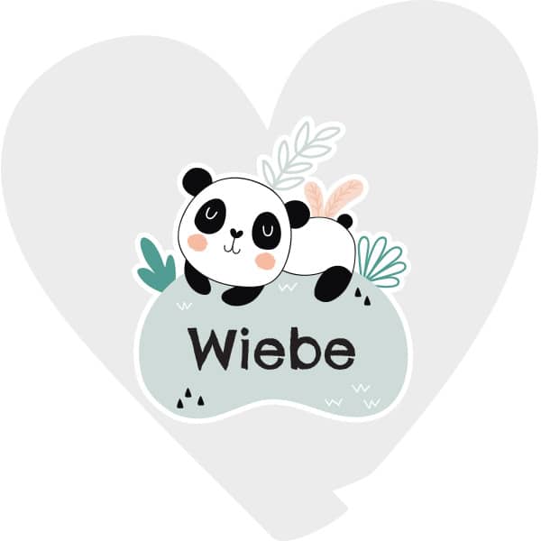 geboortebord Panda met tropische bladeren