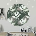 Behangcirkel - Tropical pattern - Groen