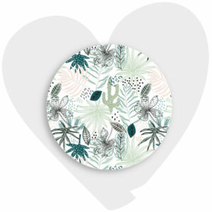 Muurcirkel Tropical leaves and flowers